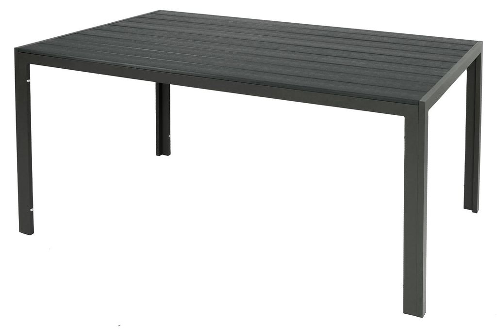 Großer Non-Wood Gartentisch aus Aluminium anthrazit / grau Produktbild 