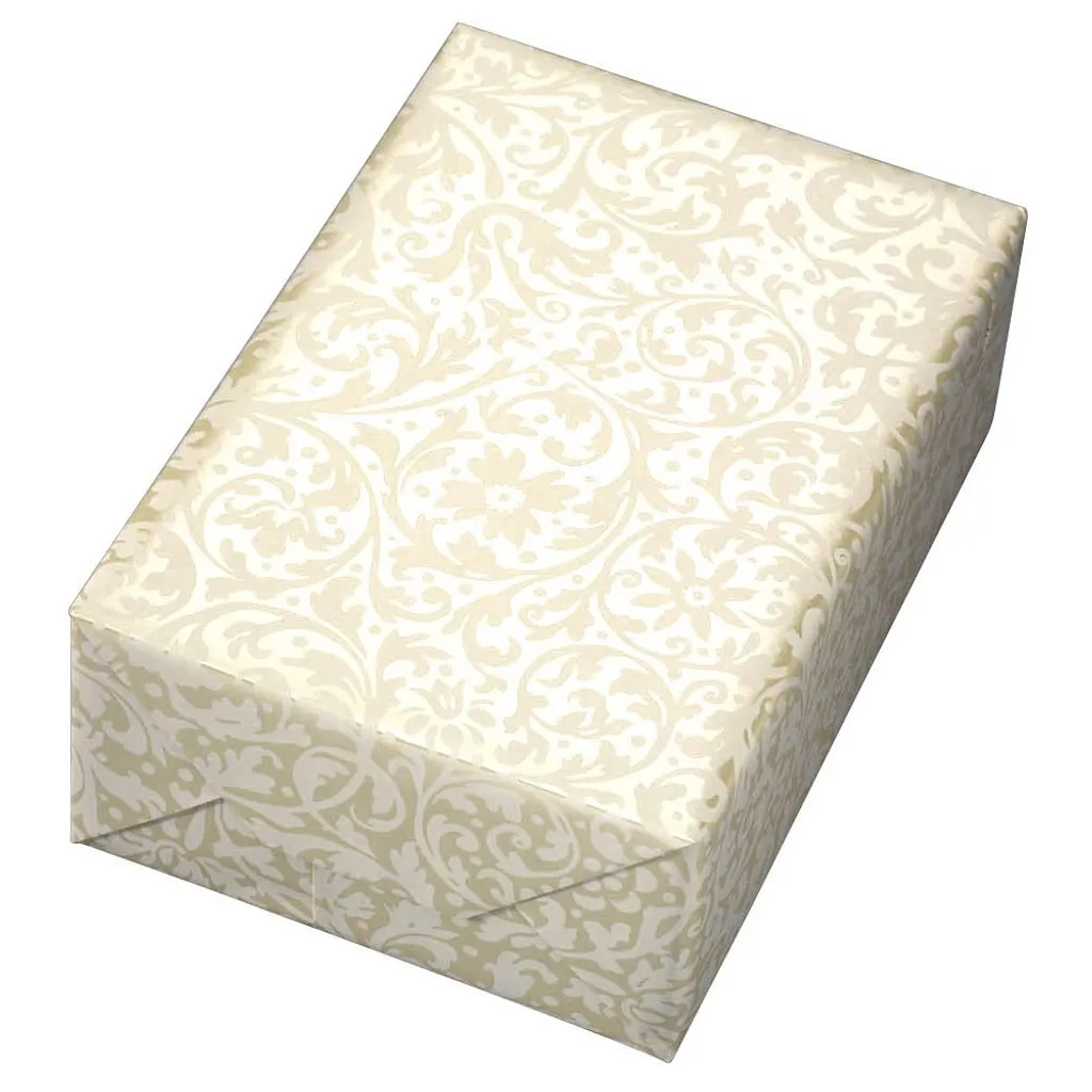Papier Cadeau Mariage et Cérémonie Beige Ornamente Brokat 50cm