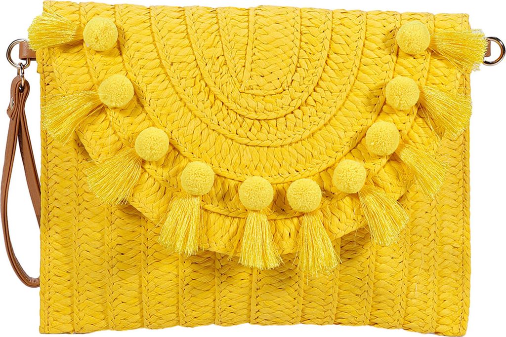 Handtasche, Stroh-Umhängetasche, Strandtasche, handgefertigt, große Kapazität, Magnetverschluss, Stroh-Umhängetasche, gewebte Umschlag-Geldbör...