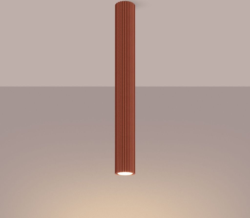 Spot Leuchte Decke Aluminium rund D: 6,5 cm Aufputz Ockerrot GU10 Modern Lampe