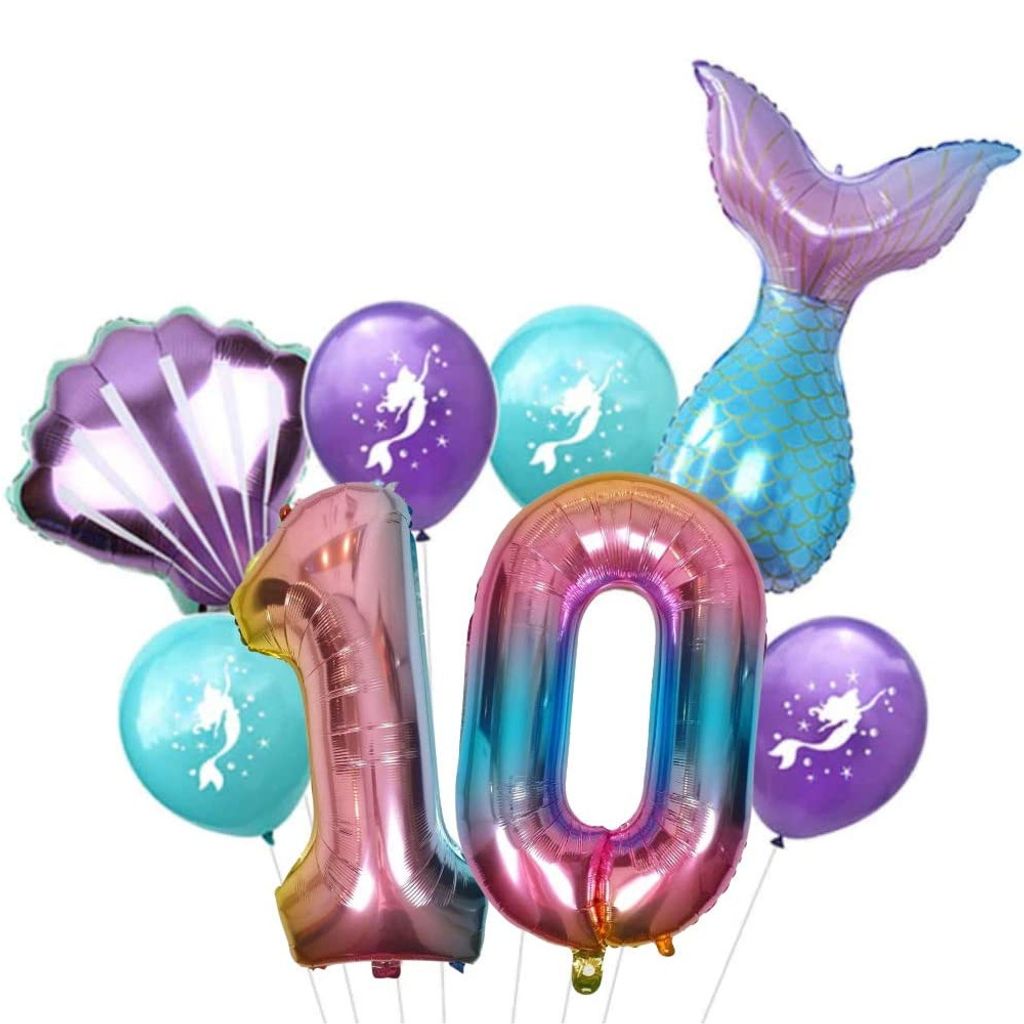 10 Stück Helium Folienballons Kinder Geburtstags Geschenk Jubiläums Party Deko 