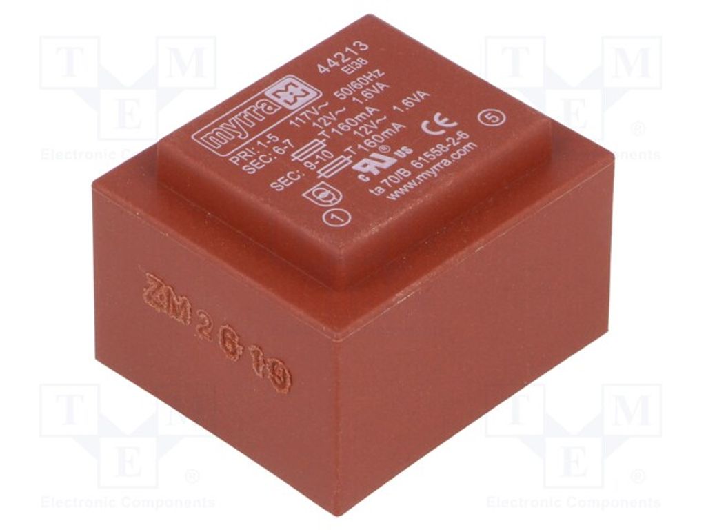 1x Transformator: überzogen 3,2VA 133mA 12V 133mA 44213 -Transformatoren 117VAC 12V