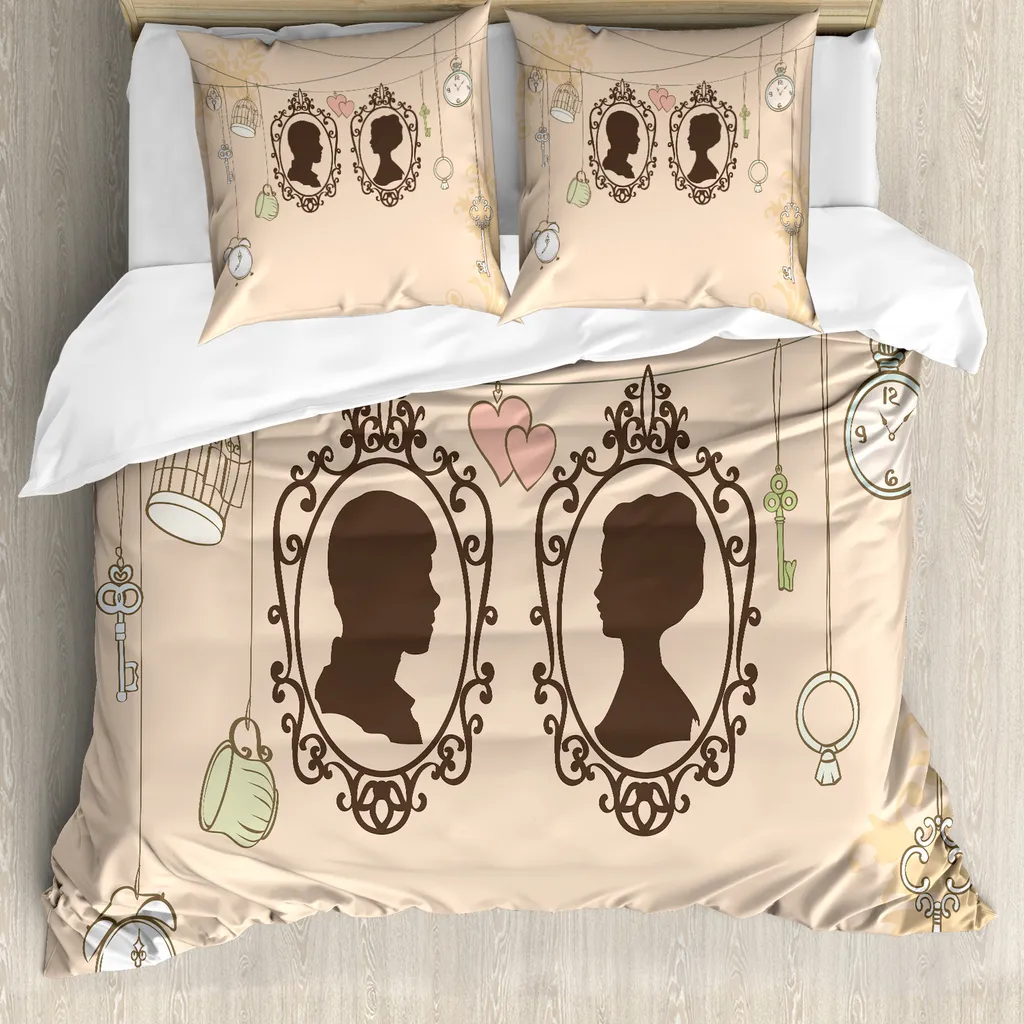 Set Letto ABAKUHAUS Retrò: Rosa e Marrone per un Riposo Antiacaro
