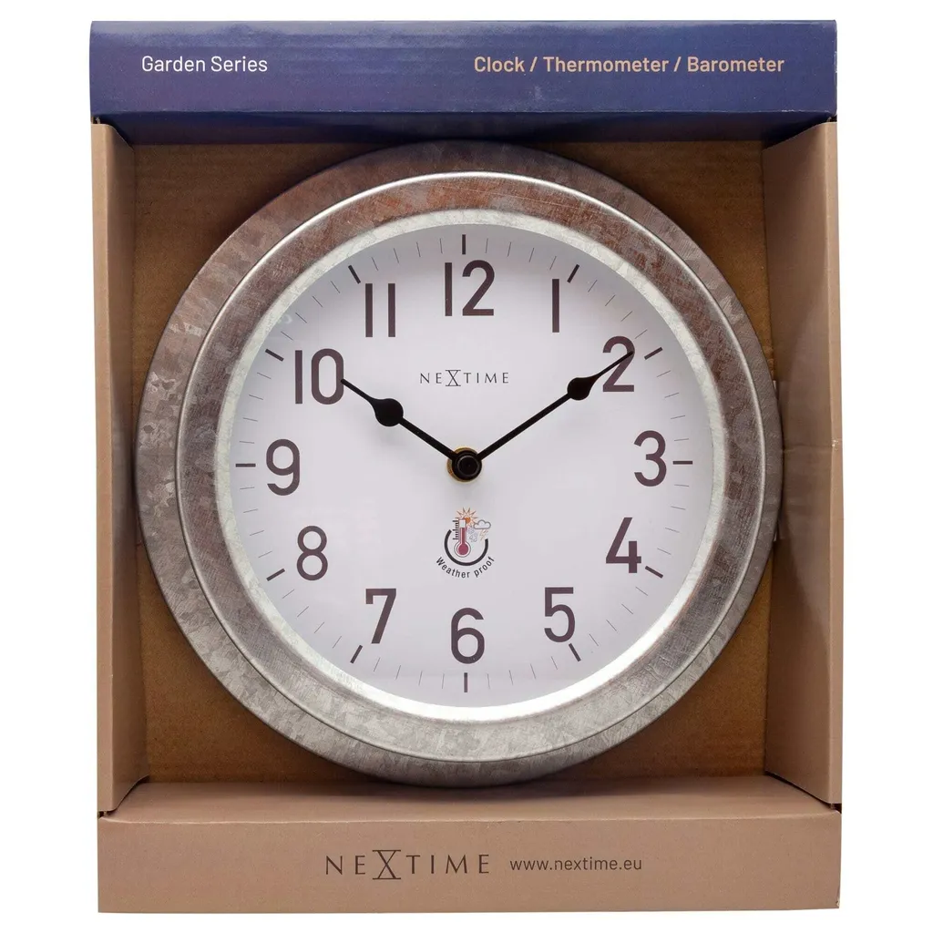 Horloge Murale Argentée NeXtime Poppy 22cm Idéale pour Cuisine et Entrée