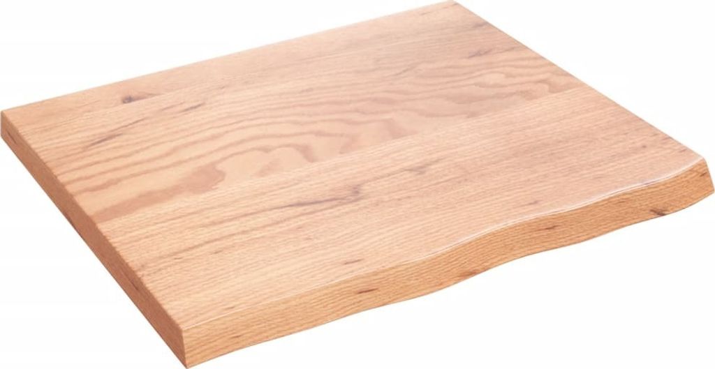 Wandregal Hellbraun 60x50x2 cm Massivholz Eiche Behandelt