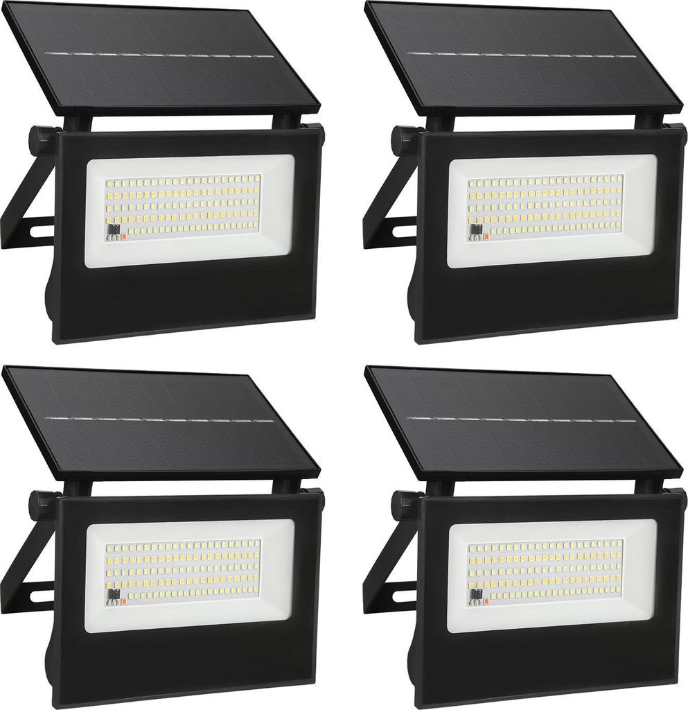 Faziango 4X LED Solar Wandleuchte Strahler Lampen mit Bewegungsmelder Balkon Außen Treppen