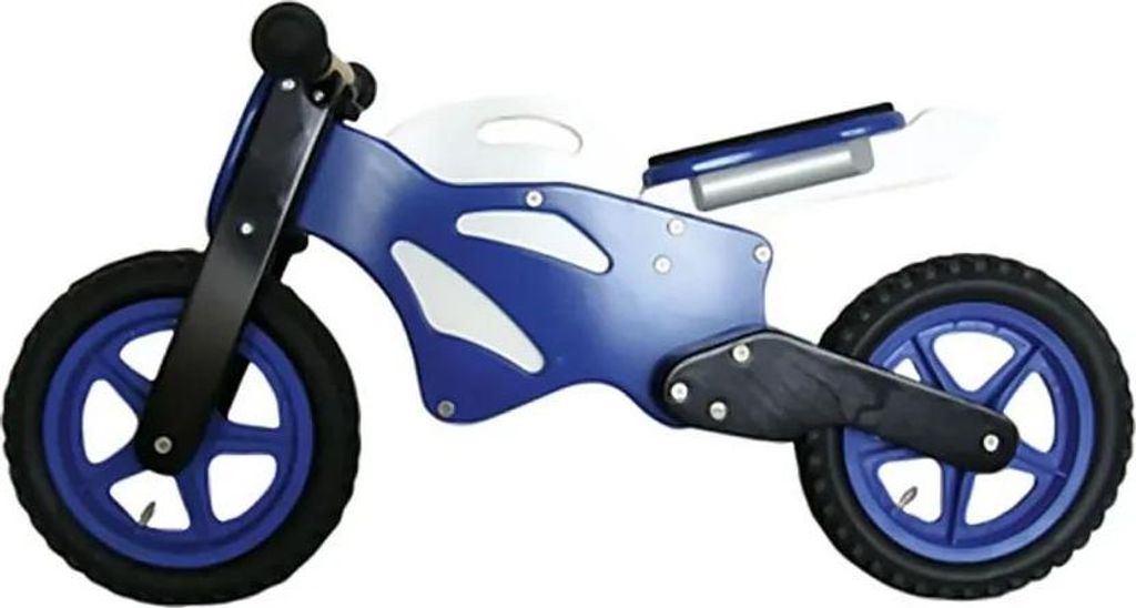 Lauflernrad Superbike aus Holz und Kunststoff, blau, 12 Zoll Luftbereifung, verstellbare Sattelhöhe