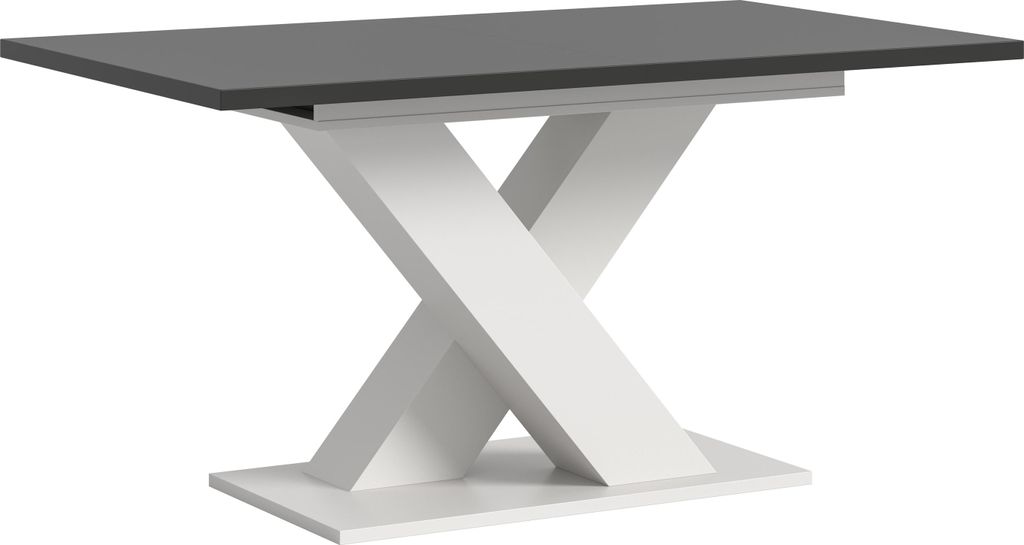 Kulissen-Esstisch >Motion< ausziehbar 190cm, Grau / Weiß - 150/190x76x90cm (BxHxT)