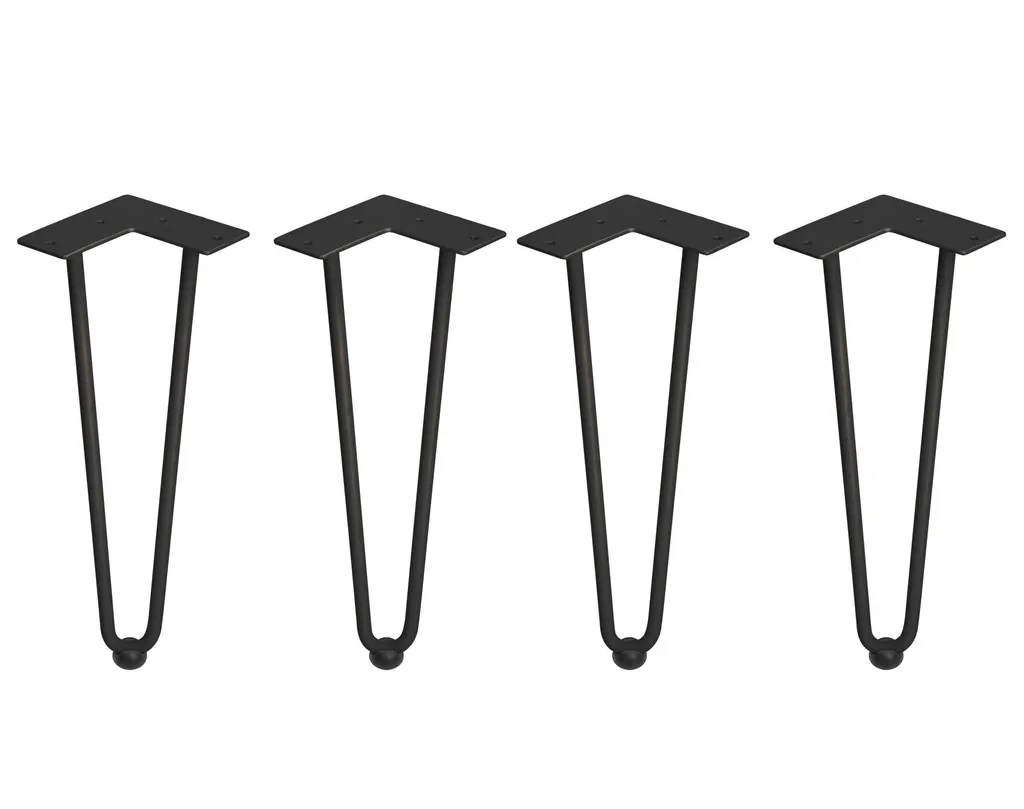 4 gambe da tavolo Hairpin, gambe per mobili 40cm, gambe di supporto nere, metallo