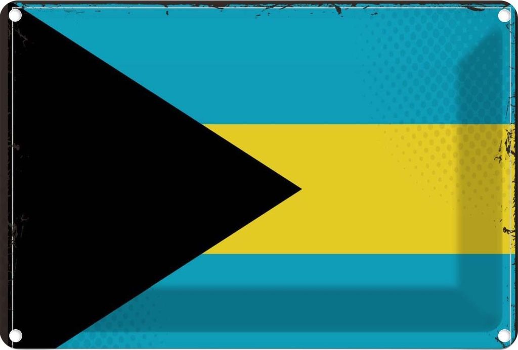 vianmo Blechschild 12x18 cm Bahamas Flagge Fahne Wappen