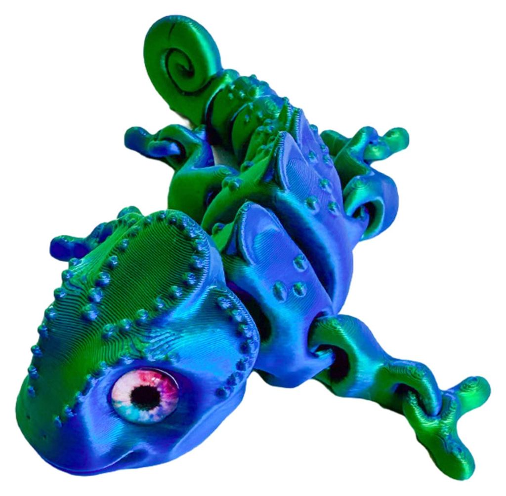 3D-gedrucktes Chamäleon-Spielzeug mit beweglichen Gelenken – Stressabbauendes Fidget-Spielzeug für Erwachsene, ideal als Dekoration für Zuhaus...