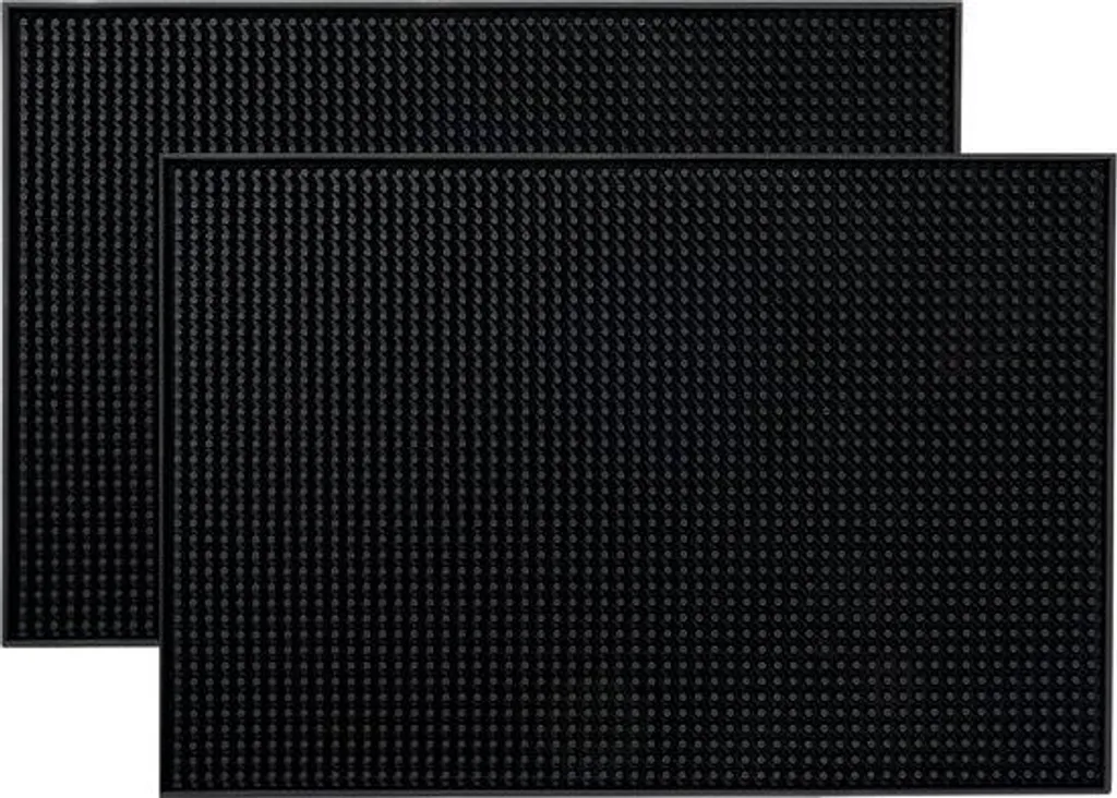 Tapis de service PVC noir 45x30 cm x2 contre les taches et verres cassés