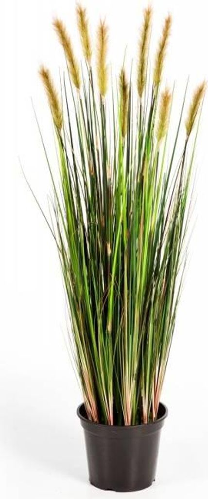 artplants.de Künstliches Fuchsschwanzgras, gelb Rispen, weiß - grün, 90cm - Kunst Gras - Grasbüschel