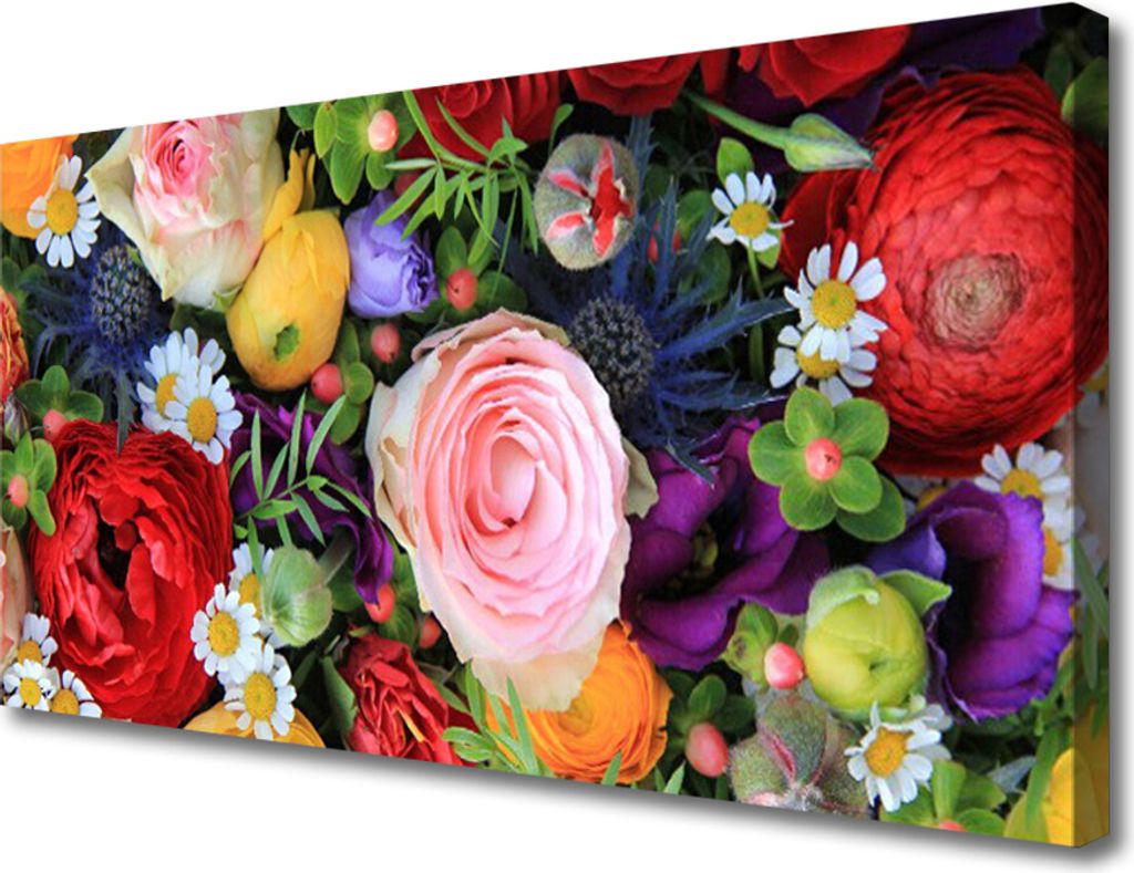 Tulup Leinwand-Bilder 100x50 Wandbild Canvas Kunstdruck Blumen Pflanzen