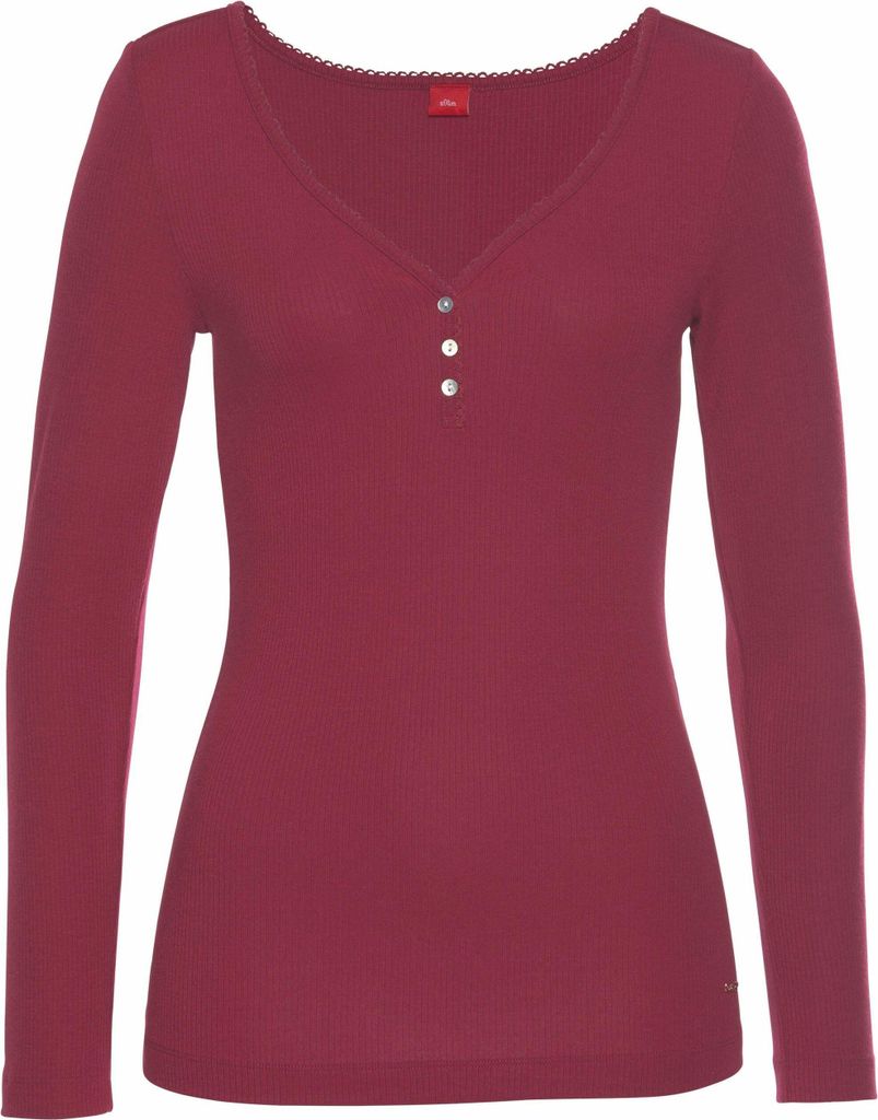 s.Oliver Pyjamaoberteil bordeaux Größe 36/38