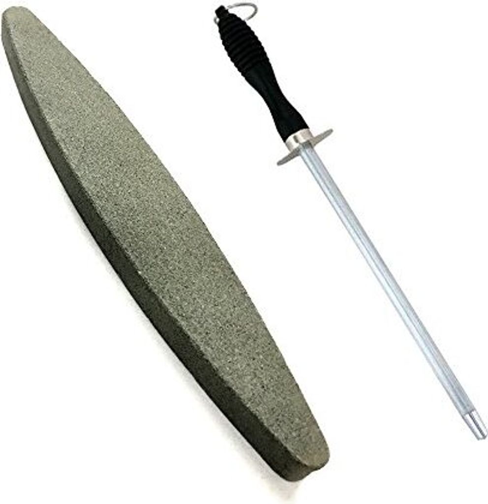 Set 1x Schleifstein 1x Wetzstab Wetzstein Wetzstahl Produktbild 