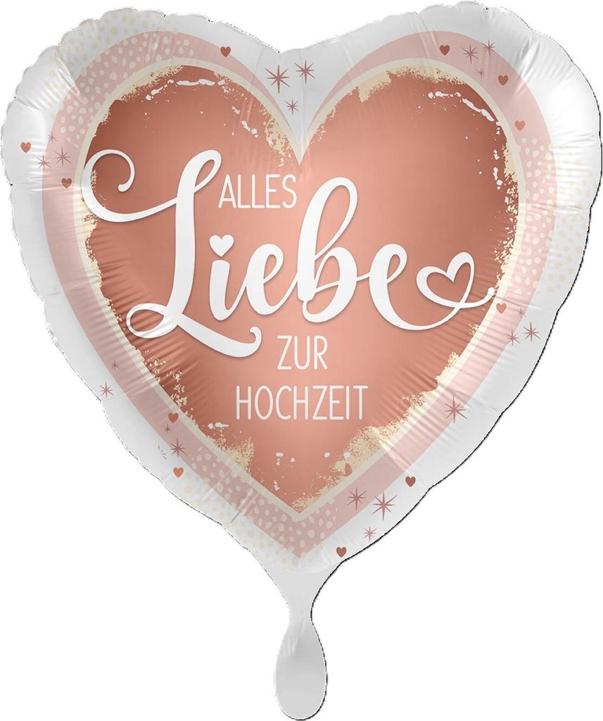 18"/Ø43cm Herz Folienballon "Alles Liebe zur Hochzeit" Produktbild 