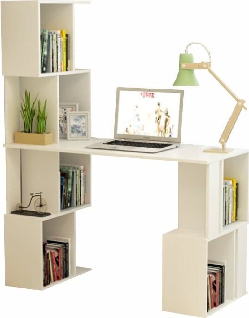 Kondela PC-Tisch mit Regal Floki Neu - Weiß