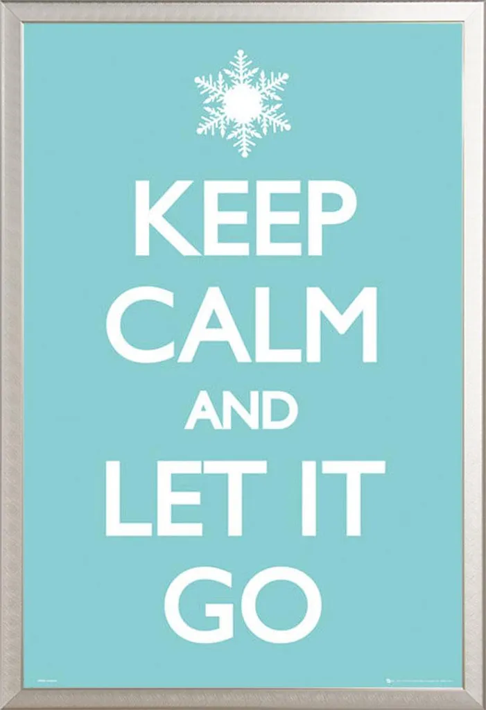 Poster Motivazionale Let it Go | Cornice Shinsuke Argento Alluminio