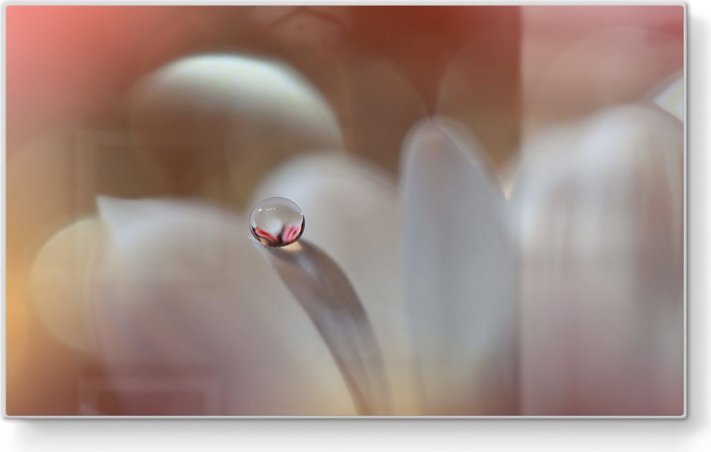 DEQORI Frühstücksbrett Glas 23x14 cm 'Tropfen der Stille' Schneidebrett Schneideplatte