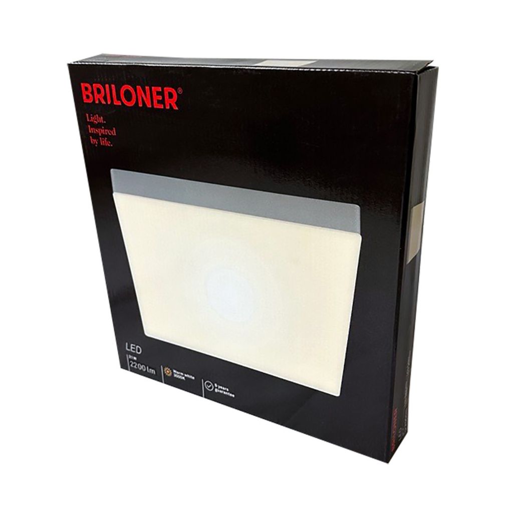 Briloner LED nástenné a stropné svetlo strieborné hranaté Obrázok produktu 