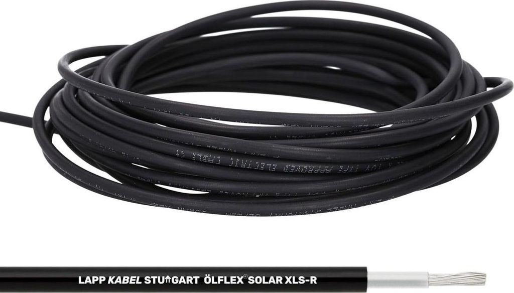 10 Meter Lapp 0023137 ÖLFLEX SOLAR XLS-R 1X4 WH/BK I Kabel für Solartechnik I Solarleitung für Außenbereich I UV-resistent I Halogenfrei I Robu...