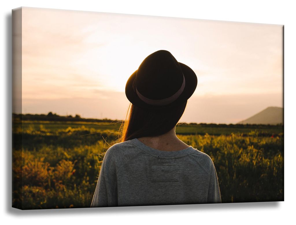Leinwanddruck Natur Frau mit Hut 60x40