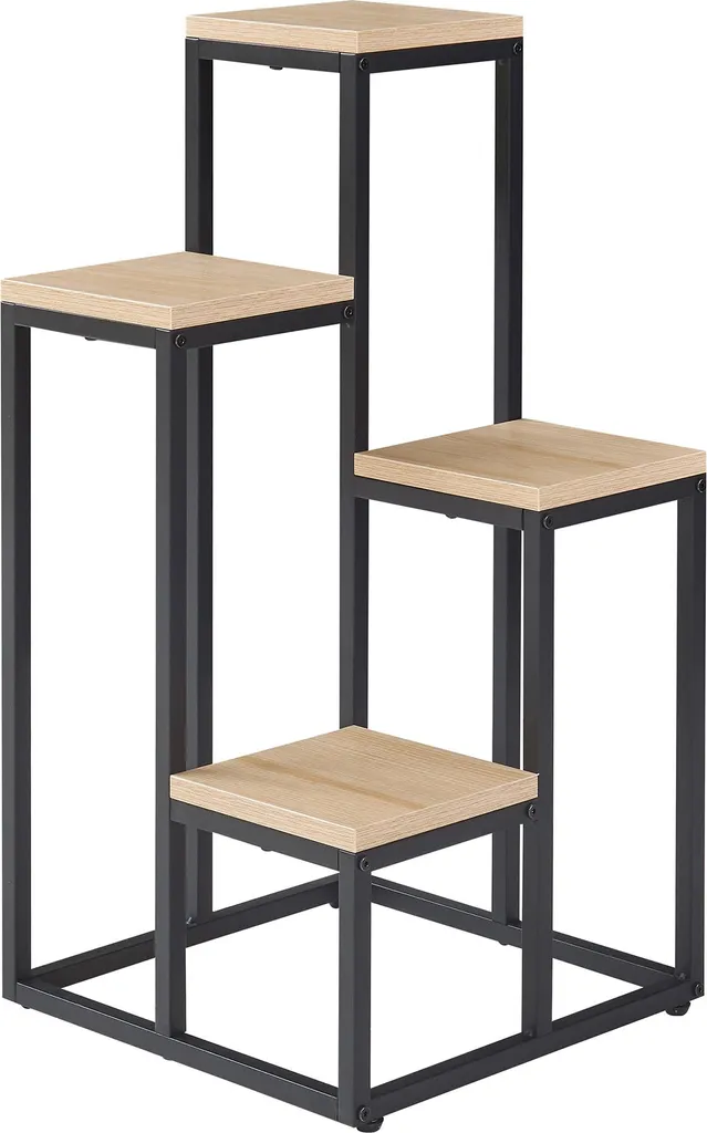 Gagnez de la place avec l'escalier pour fleurs Ameland en métal noir