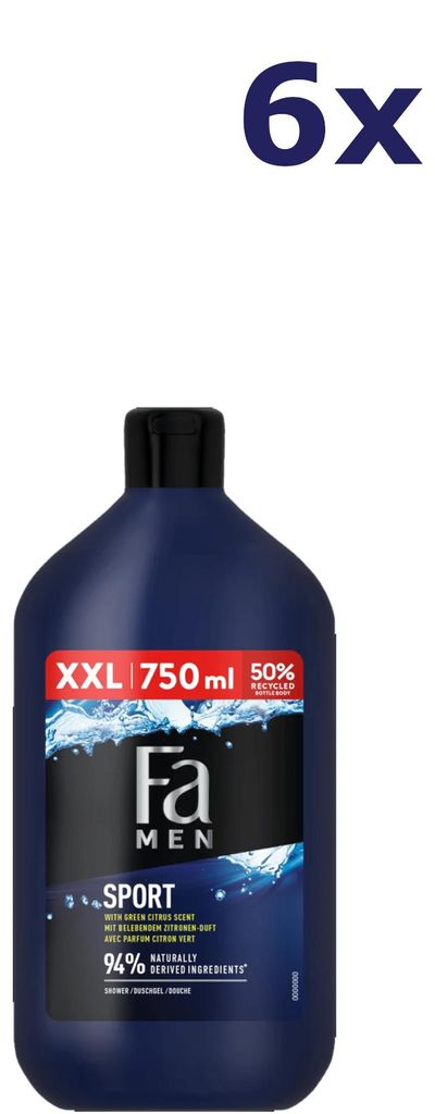 6x Fa 750 ml gel doccia da uomo sport Immagine del prodotto 