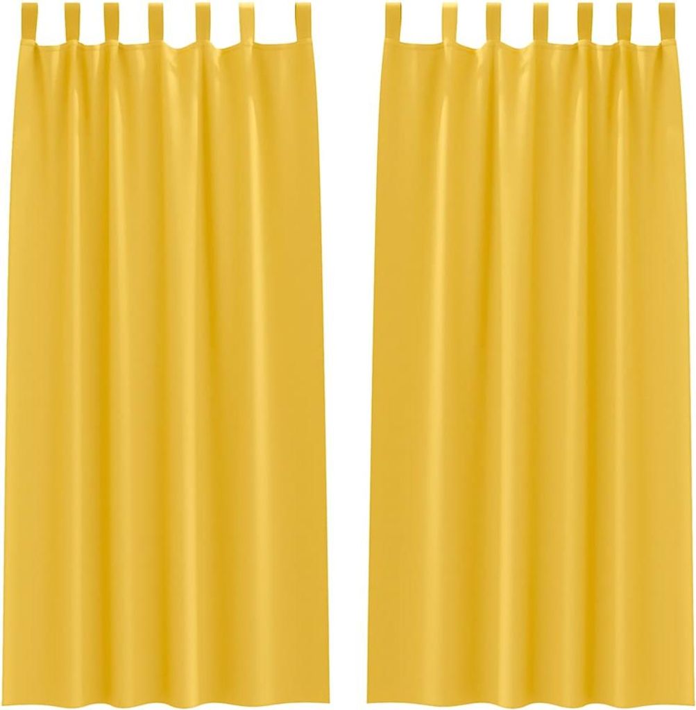 vidaXL Verdunkelungs-Vorhänge mit Ringen 2 pcs Senfgelb 225 x 140 cm