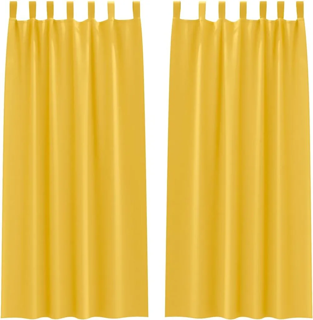 vidaXL Tende Oscuranti Giallo Senape 260x140 cm | Set 2 Pezzi con Anelli
