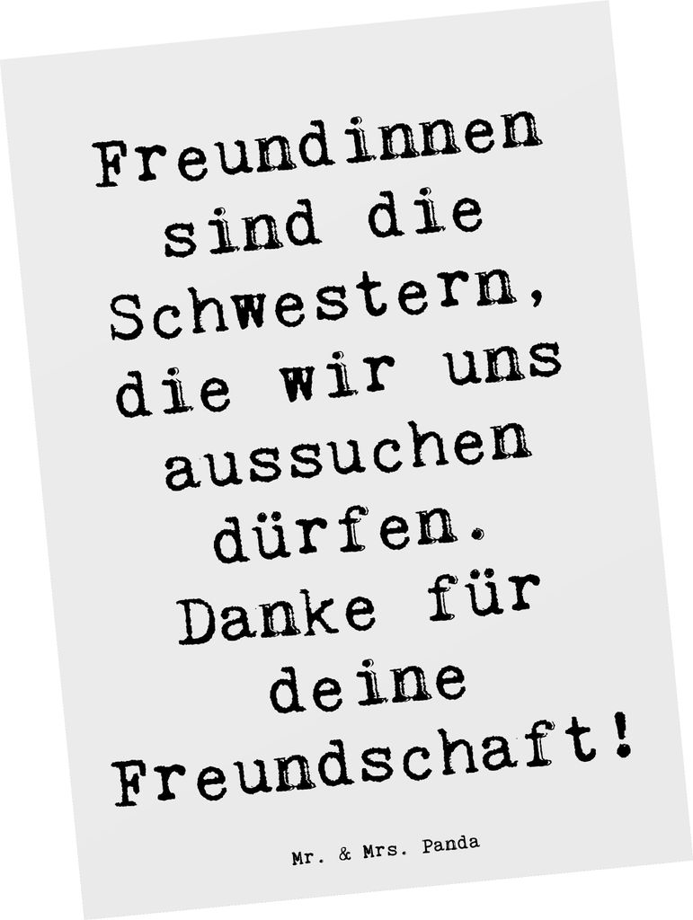 Mr. & Mrs. Panda Postkarte Spruch Freundinnen Schwestern - Produktbild 