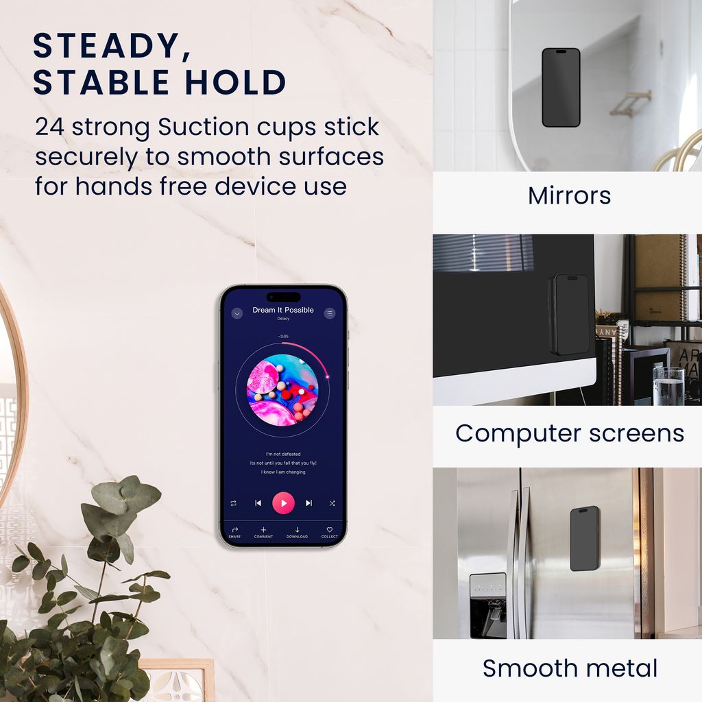 2 Stück Silikon Handy Halterung Saugnapf - Doppelseitig Für Selfies & Videos