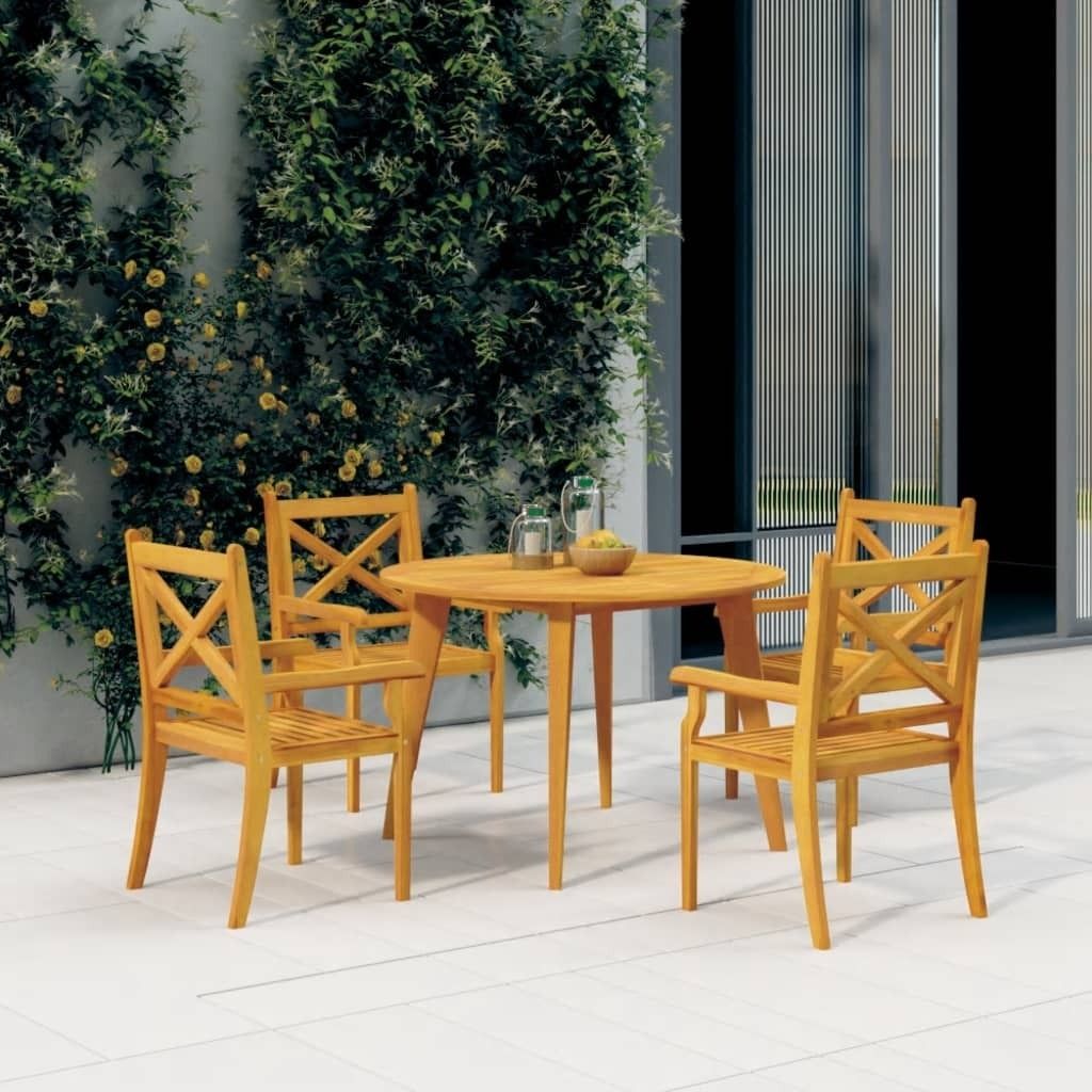 Maison Exclusive - 5-tlg. Garten-Essgruppe Massivholz Akazie