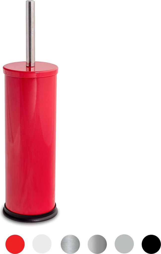 Harbour Housewares Rund ToilettenbÃ1/4rste - Bad Reinigung Scrubber mit Closed-Turm Halter - 9 cm - Rot