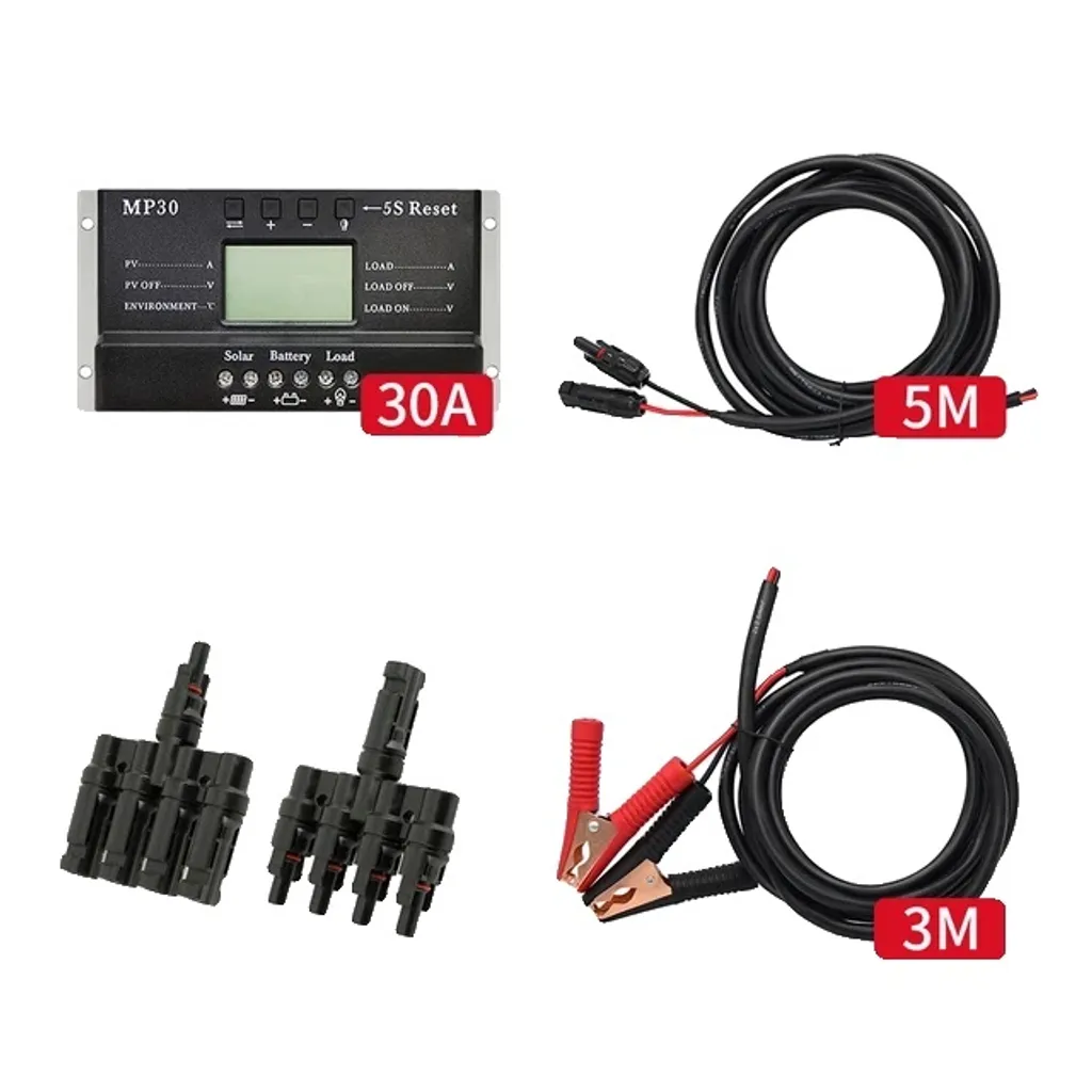 Câble solaire pour camping-car et kit batterie plomb-acide 30A 3M/5M