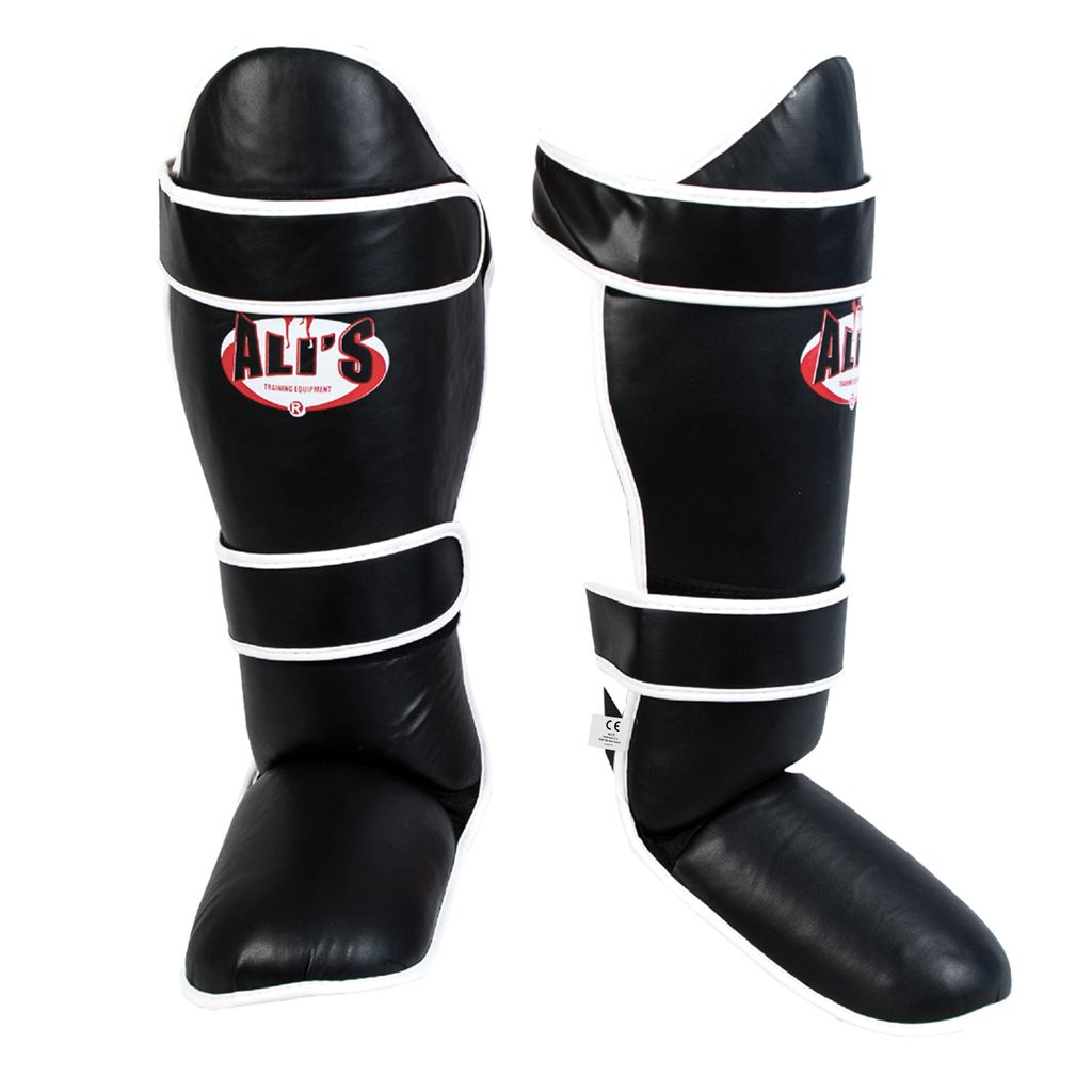 Ali’s Fightgear SHIN PRO Schienbeinschoner – Schwarz – Größe XL – Für Kickboxen, Muay Thai & Kampfsport – Optimale Sicherheit & Komfort