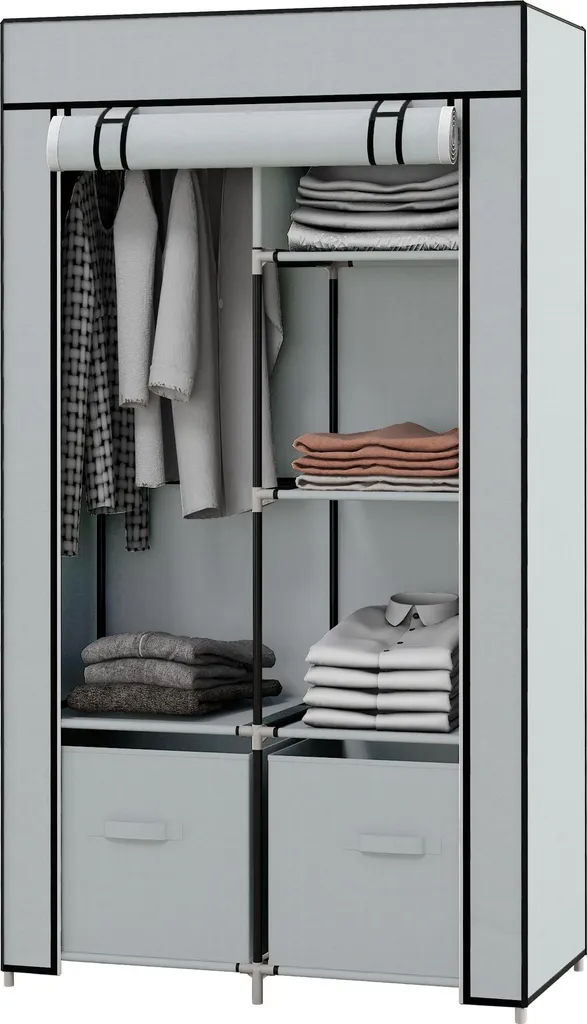Armoire gain de place avec fermeture éclair et tringle de suspension DIY