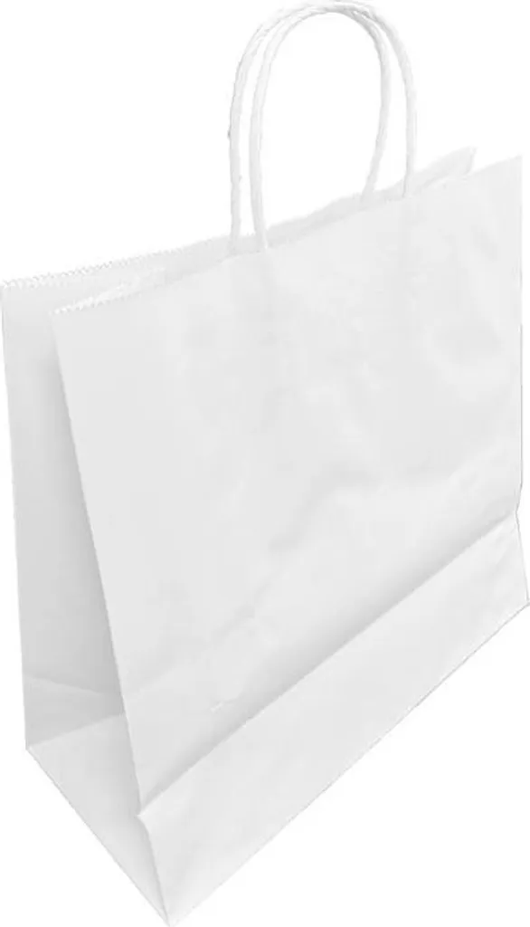Shopper in Carta Riciclabile Fiesta - 250 Pezzi Bianchi con Manico