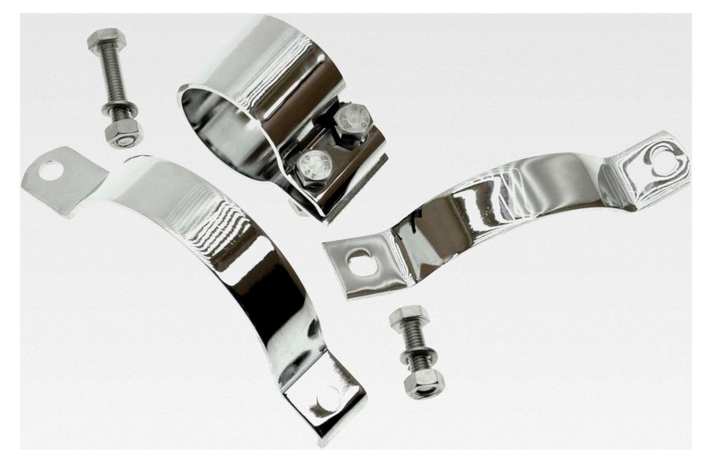 Auspuffschellen-Set für MZ ES ETS TS ETZ 250 251 - Silber