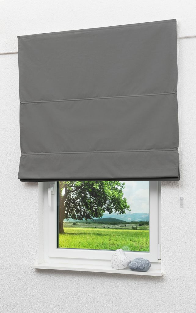 Lysel Outlet Raffrollo grau, abdunkelnd mit Kettenzug, Maße: (Bx H) 80cm * 170cm