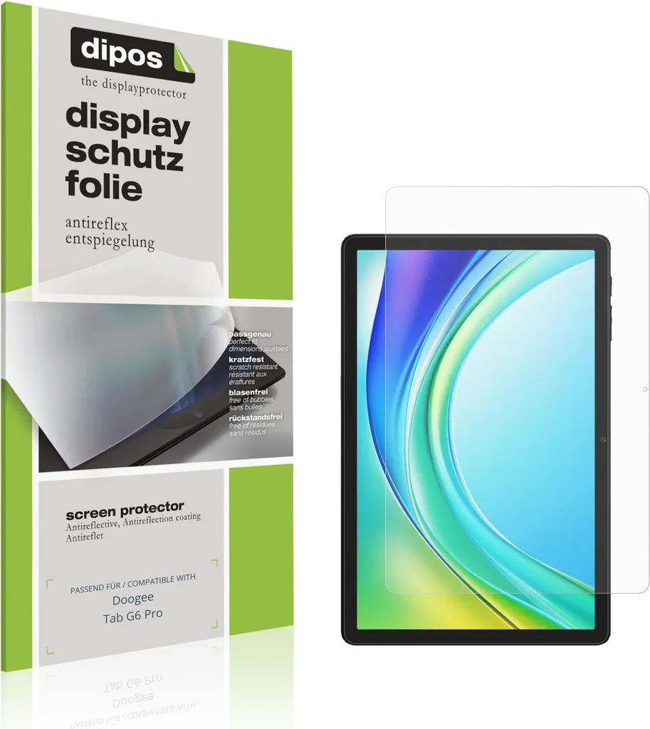 2x Pellicola Doogee Tab G6 Pro Antiriflesso dipos | Protezione Display