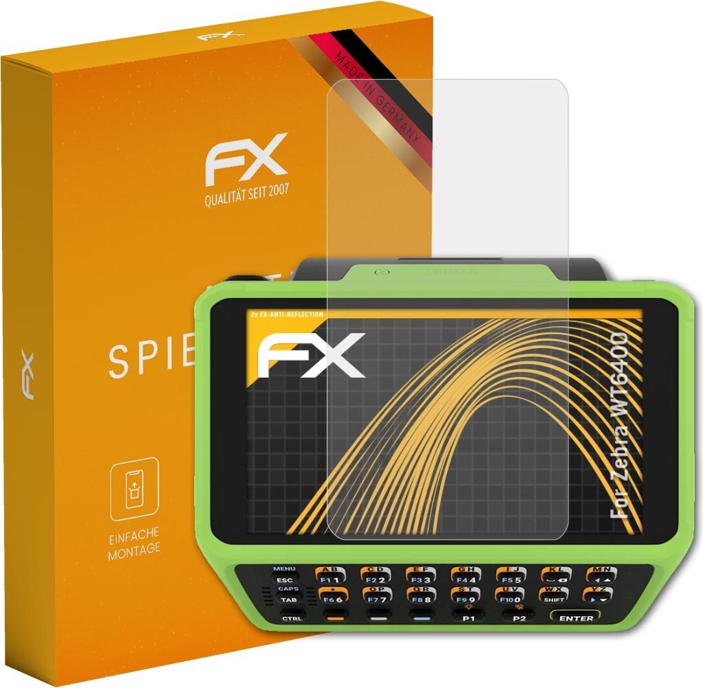 atFoliX FX-Antireflex 2x Schutzfolie kompatibel mit Zebra WT6400 Displayfolie