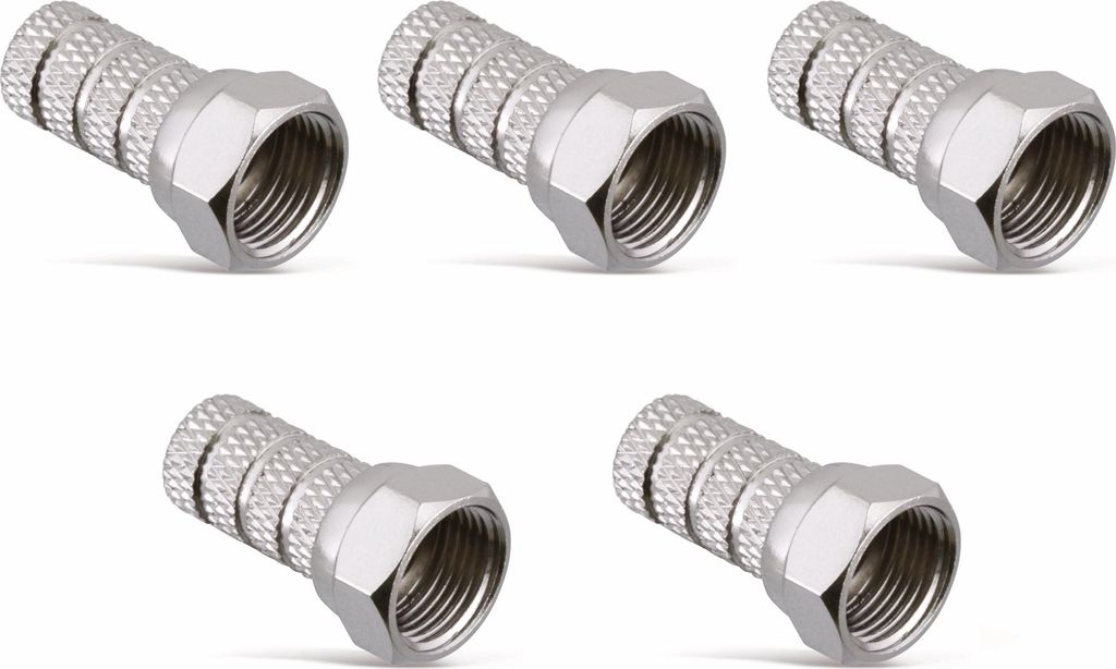 S-IMPULS F-Stecker, 6,5 mm, Aufdrehmontage, 5 Stück