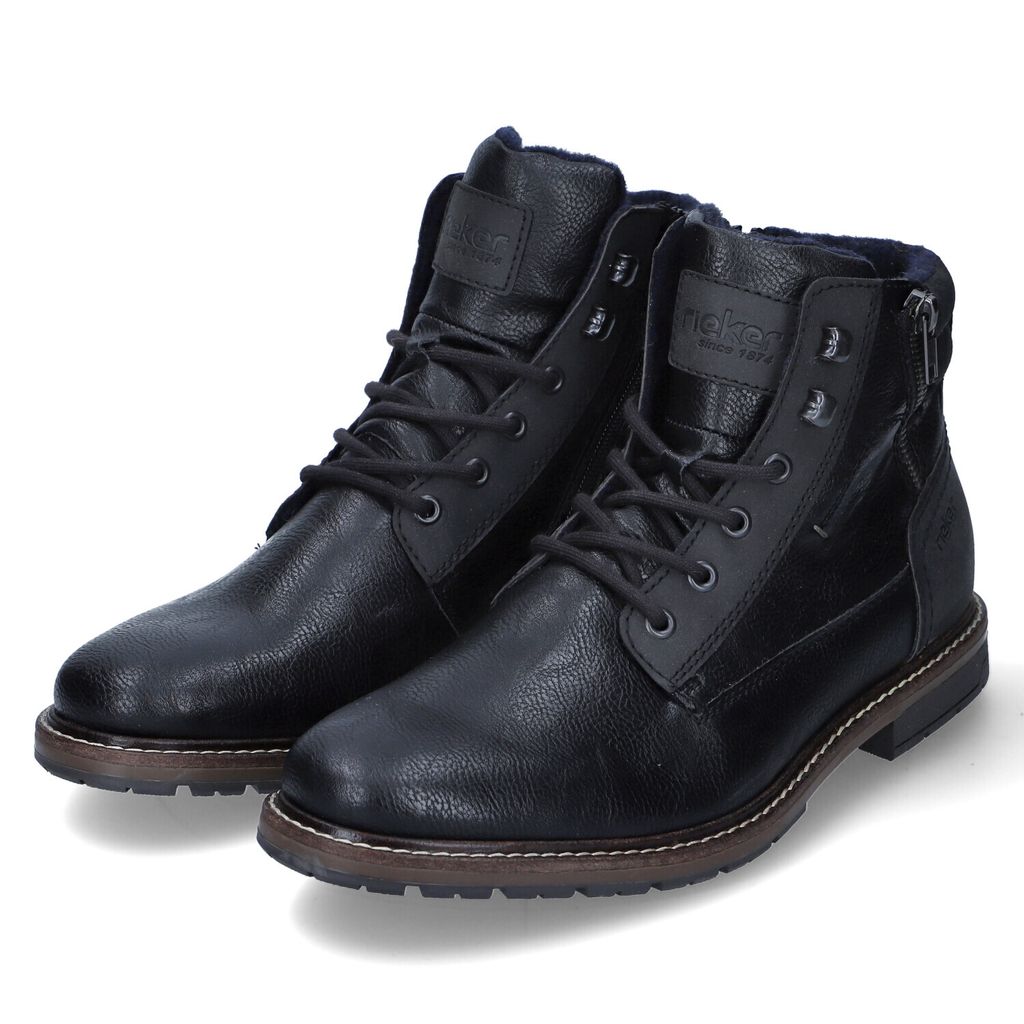 Rieker sznurowane buty męskie sztuczna skóra czarny Zdjęcie produktu 