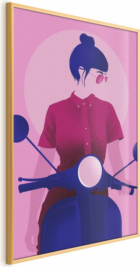 Posterpapier Poster - Woman on a Scooter 40x60 cm Menschen h-A-0145-ao-a