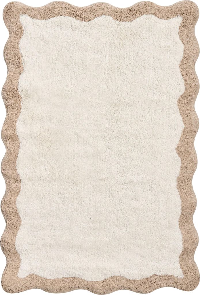 BELIANI Badematte Beige/Braun Baumwolle 60 x 90 cm Produktbild 