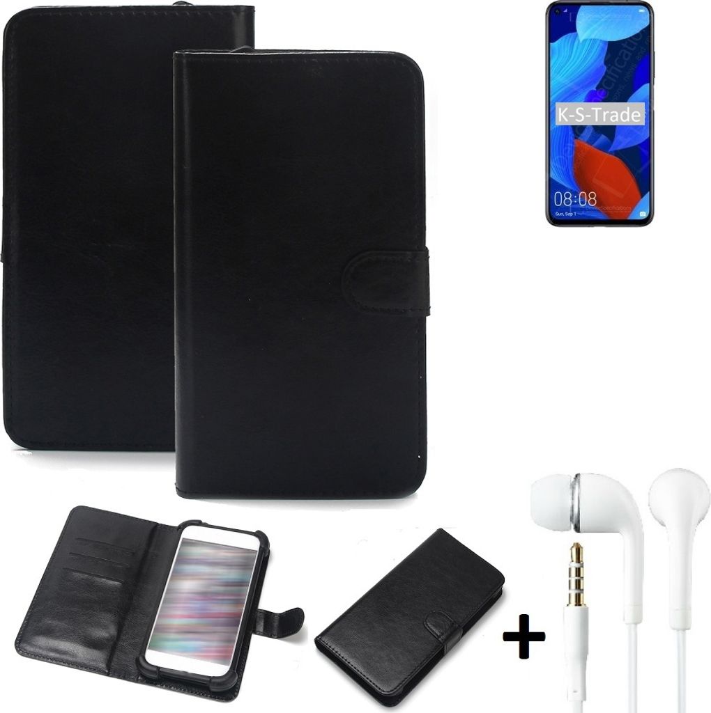 K-S-Trade Wallet Case Handy Hülle kompatibel mit Huawei nova 5T Schutz Hülle Smartphone Flip cover Flipstyle Tasche Schutzhülle Flipcover Slim