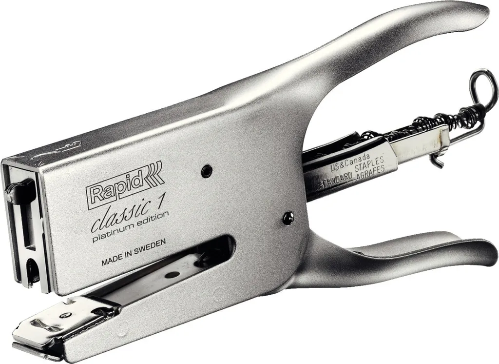 Agrafeuse Rapid Classic K1 Platinum Edition Argentée pour Agrafes 24/6