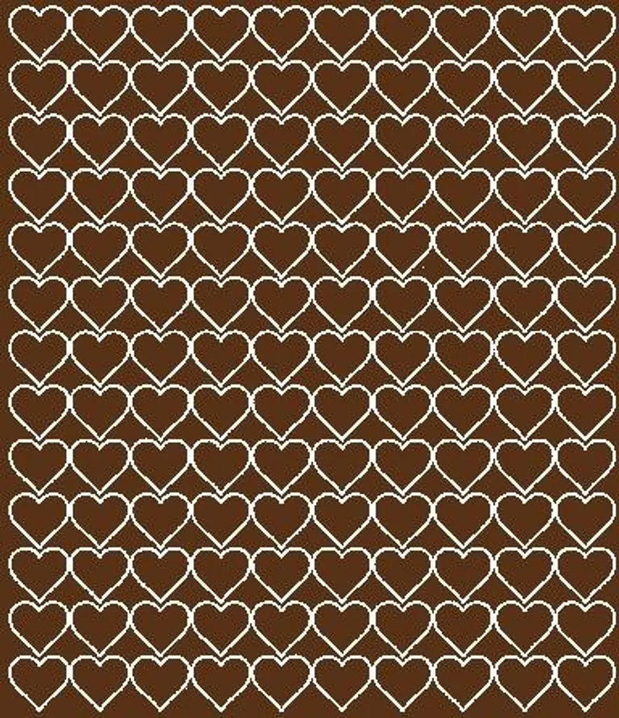 Adesivi a forma di cuore per San Valentino, 2 cm, 130 pezzi, marrone opaco